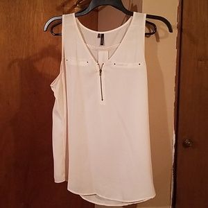 White blousy tank top
